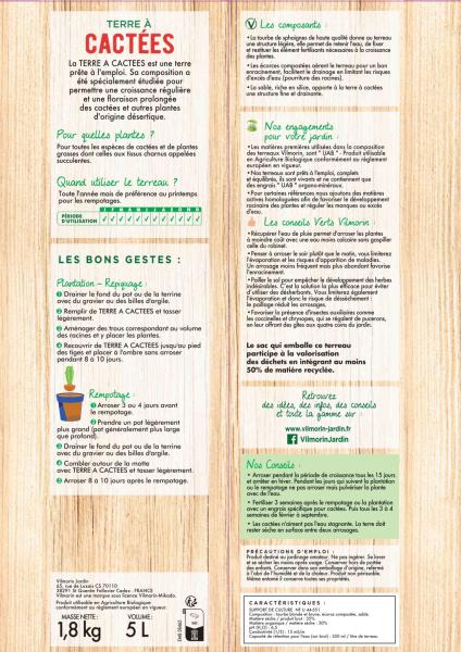 Terreaux, amendements et fumier - Terre à Cactées - 5 L - MEDIA_PACKAGING_VERSO